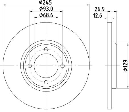 HELLA 8DD 355 100-021 - Bremsscheibe alexcarstop-ersatzteile.com