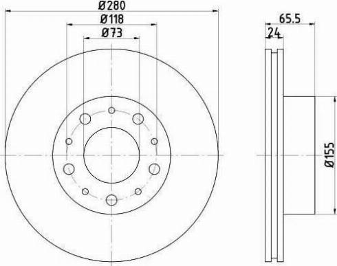 HELLA 8DD 355 109-001 - Bremsscheibe alexcarstop-ersatzteile.com