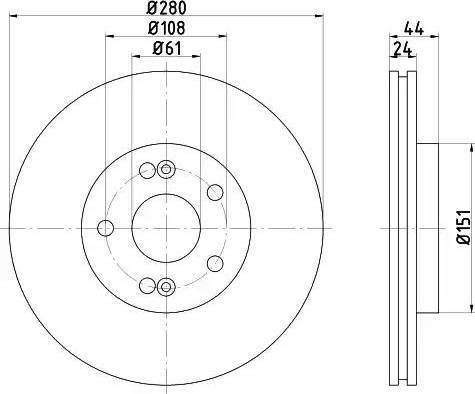 HELLA 8DD 355 108-631 - Bremsscheibe alexcarstop-ersatzteile.com