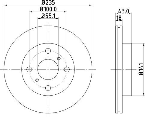 HELLA 8DD 355 107-281 - Bremsscheibe alexcarstop-ersatzteile.com