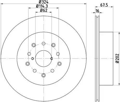 HELLA 8DD 355 114-941 - Bremsscheibe alexcarstop-ersatzteile.com