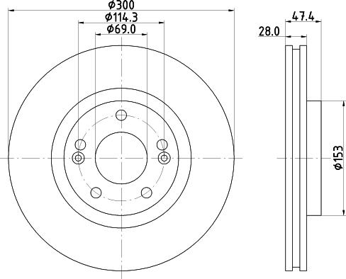 HELLA 8DD 355 114-481 - Bremsscheibe alexcarstop-ersatzteile.com