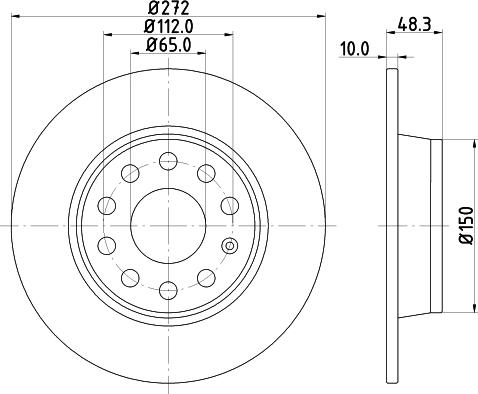 HELLA 8DD 355 124-041 - Bremsscheibe alexcarstop-ersatzteile.com