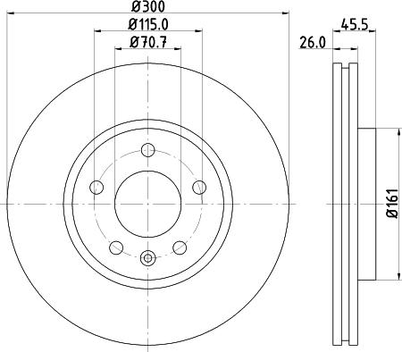 HELLA 8DD 355 116-591 - Bremsscheibe alexcarstop-ersatzteile.com