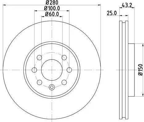 HELLA 8DD 355 110-741 - Bremsscheibe alexcarstop-ersatzteile.com