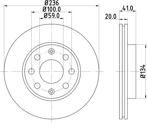 HELLA 8DD 355 111-341 - Bremsscheibe alexcarstop-ersatzteile.com