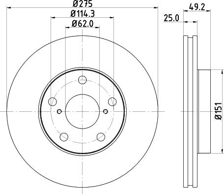 HELLA 8DD 355 118-691 - Bremsscheibe alexcarstop-ersatzteile.com