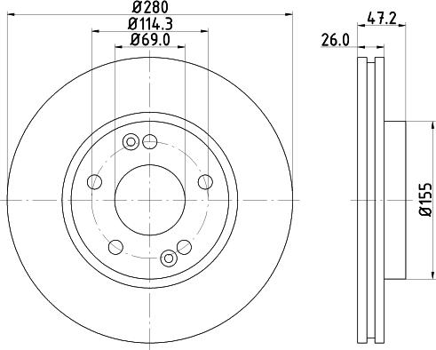 HELLA 8DD 355 118-151 - Bremsscheibe alexcarstop-ersatzteile.com