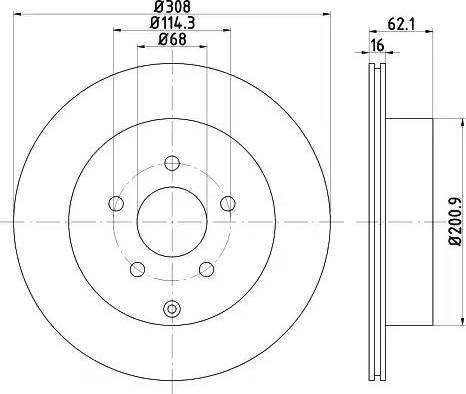 HELLA 8DD 355 113-031 - Bremsscheibe alexcarstop-ersatzteile.com