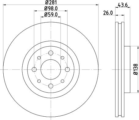 HELLA 8DD 355 124-911 - Bremsscheibe alexcarstop-ersatzteile.com