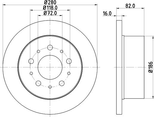 HELLA 8DD 355 124-291 - Bremsscheibe alexcarstop-ersatzteile.com