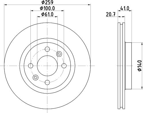 HELLA 8DD 355 134-191 - Bremsscheibe alexcarstop-ersatzteile.com