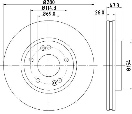 HELLA 8DD 355 120-141 - Bremsscheibe alexcarstop-ersatzteile.com