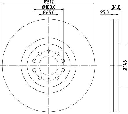 HELLA 8DD 355 123-941 - Bremsscheibe alexcarstop-ersatzteile.com