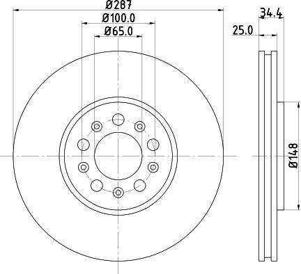 HELLA 8DD 355 123-591 - Bremsscheibe alexcarstop-ersatzteile.com