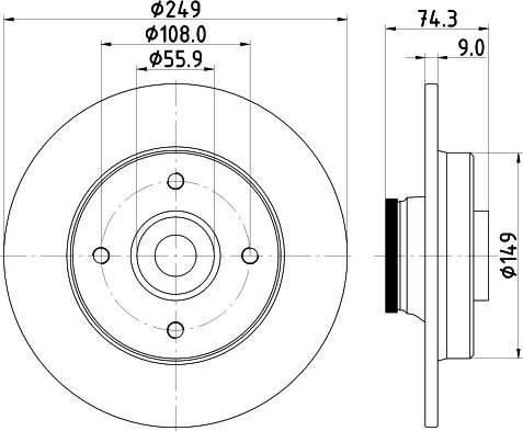 HELLA 8DD 355 123-301 - Bremsscheibe alexcarstop-ersatzteile.com