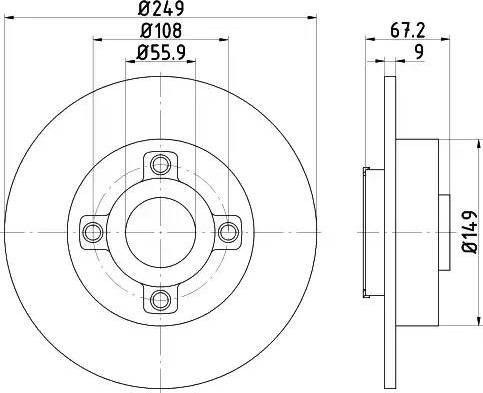 HELLA 8DD 355 111-331 - Bremsscheibe alexcarstop-ersatzteile.com