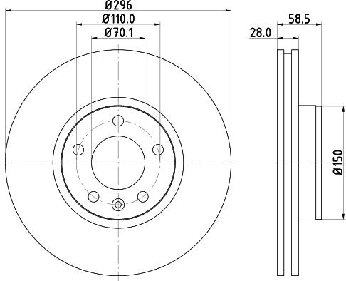 HELLA 8DD 355 127-091 - Bremsscheibe alexcarstop-ersatzteile.com