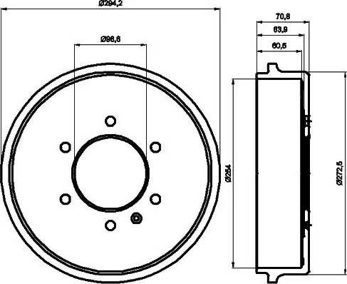 HELLA 8DT 355 302-181 - Bremstrommel alexcarstop-ersatzteile.com