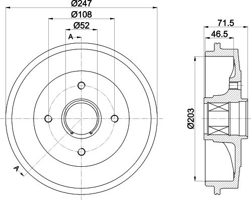 HELLA 8DT 355 302-791 - Bremstrommel alexcarstop-ersatzteile.com