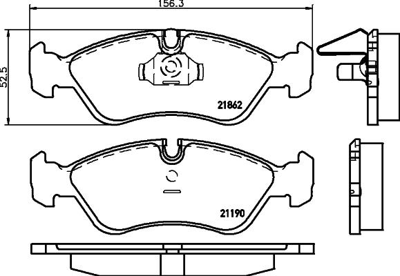 HELLA PAGID 8DB 355 007-761 - Bremsbelagsatz, Scheibenbremse alexcarstop-ersatzteile.com