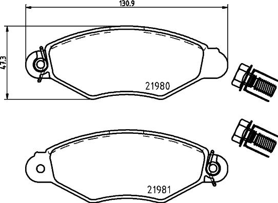 HELLA PAGID 8DB 355 019-311 - Bremsbelagsatz, Scheibenbremse alexcarstop-ersatzteile.com