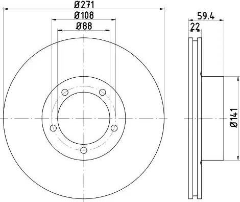 HELLA PAGID 8DD 355 100-001 - Bremsscheibe alexcarstop-ersatzteile.com