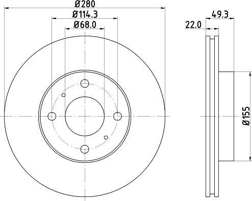 HELLA PAGID 8DD 355 107-991 - Bremsscheibe alexcarstop-ersatzteile.com