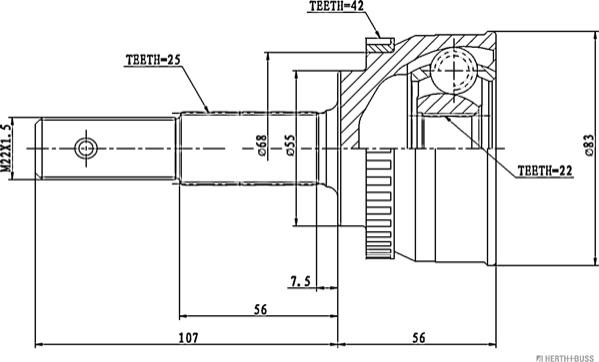 Herth+Buss Jakoparts J2821128 - Gelenksatz, Antriebswelle alexcarstop-ersatzteile.com