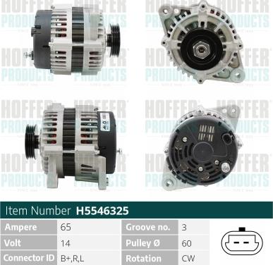 Hoffer H5546325 - Generator alexcarstop-ersatzteile.com