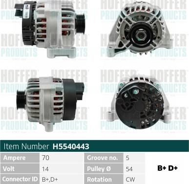 Hoffer H5540443R - Generator alexcarstop-ersatzteile.com