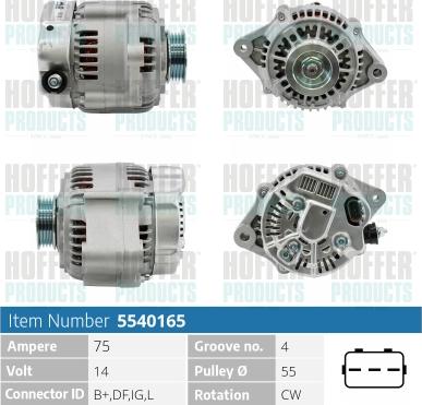 Hoffer H5540165 - Generator alexcarstop-ersatzteile.com