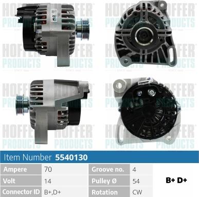 Hoffer H5540130 - Generator alexcarstop-ersatzteile.com