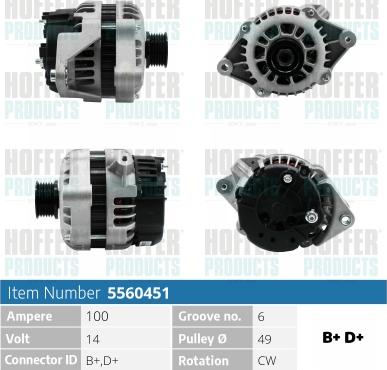 Hoffer H5560451 - Generator alexcarstop-ersatzteile.com