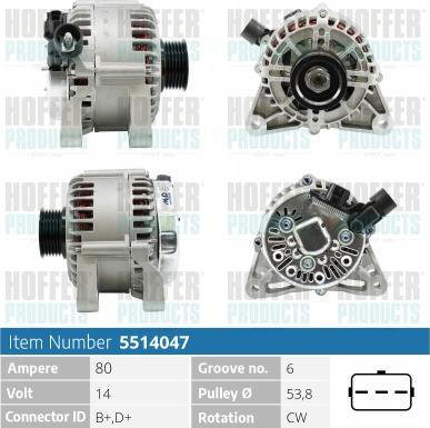 Hoffer H5514047 - Generator alexcarstop-ersatzteile.com