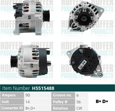 Hoffer H5515488 - Generator alexcarstop-ersatzteile.com