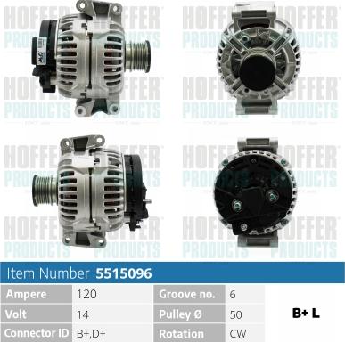 Hoffer H5515096 - Generator alexcarstop-ersatzteile.com