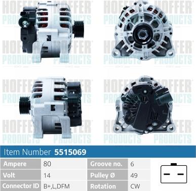 Hoffer H5515069 - Generator alexcarstop-ersatzteile.com