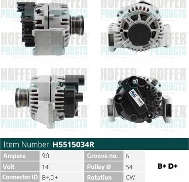 Hoffer H5515034R - Generator alexcarstop-ersatzteile.com