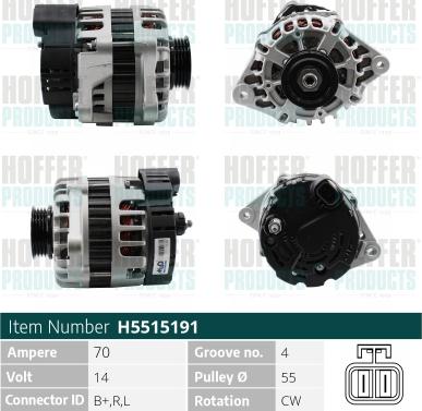 Hoffer H5515191 - Generator alexcarstop-ersatzteile.com