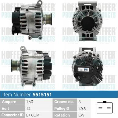 Hoffer H5515151P - Generator alexcarstop-ersatzteile.com