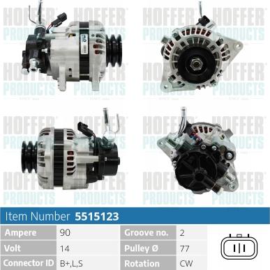 Hoffer H5515123 - Generator alexcarstop-ersatzteile.com