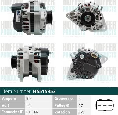 Hoffer H5515353 - Generator alexcarstop-ersatzteile.com