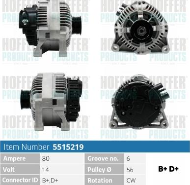 Hoffer H5515219 - Generator alexcarstop-ersatzteile.com