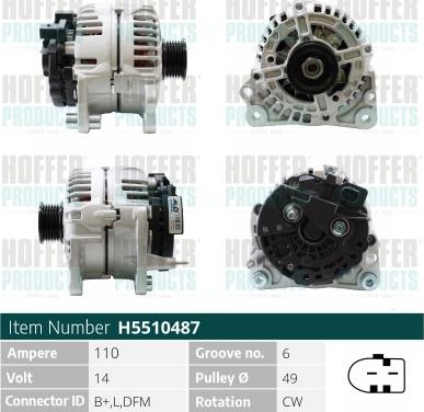 Hoffer H5510487 - Generator alexcarstop-ersatzteile.com