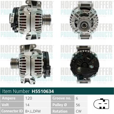 Hoffer H5510634 - Generator alexcarstop-ersatzteile.com