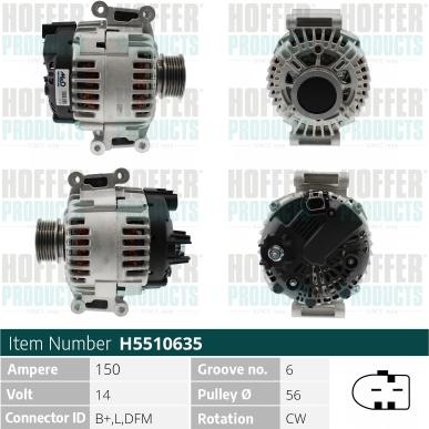 Hoffer H5510635 - Generator alexcarstop-ersatzteile.com