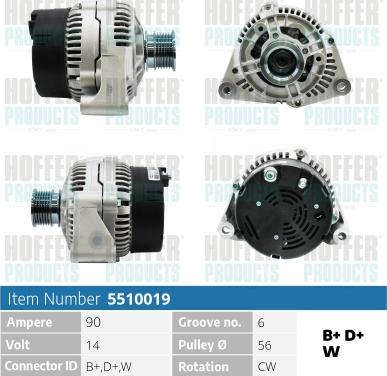 Hoffer H5510019 - Generator alexcarstop-ersatzteile.com