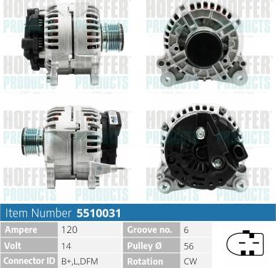 Hoffer H5510031 - Generator alexcarstop-ersatzteile.com