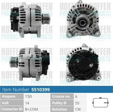 Hoffer H5510399 - Generator alexcarstop-ersatzteile.com